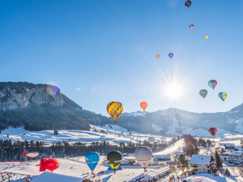 Chateau d'oex in Switzerland is the Best Places in the World for Hot Air Balloon Rides